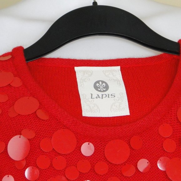 Red Party Sweater Dress Embellished EUC - Picture 4 of 8